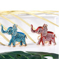 Elephant Rhinestone Enamel Keychain Gold Tone 3 Colors view 4