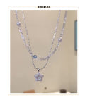 Silver Tone Layered Chain Necklace With Star Pendant view 6