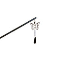 Black Butterfly Drop Hair Stick And Silver Tone Chain Hairpin view 5
