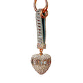Baguette Band Crystal Heart Keychains with Straps and Plain Options view 5