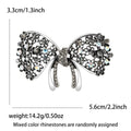 Openwork Rhinestone Bow Brooch Red Multicolor Black Styles view 7