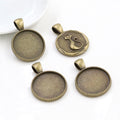 Cat Back Round Pendant Bezel Trays in Two Finishes view 2
