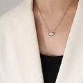 Gold Hollow Bean Pendant Cable Chain Collarbone Necklace view 7