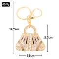 Rhinestone Handbag Keychain Gold Clasp Pink Clear Aqua Variants view 3