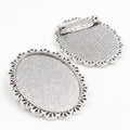 Oval Brooch Trays in Black Bronze and Silver Finishes view 3
