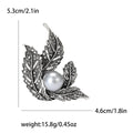 Leaf Cluster Brooch with Faux Pearl Center Decorative Lapel Pin view 4