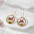Resin Dried Flower Gold Frame Drop Earrings 9 Styles view 10