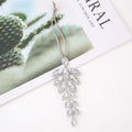 Silver Rhinestone Ballerina Leaf Metal Hanging Ornaments view 7