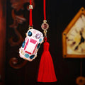 Jeweled Princess Car Hangers in Red and Pink with Unlisted Car and Sailboat Images view 3