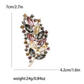 Layered Crystal Leaf Branch Brooch for Jackets Scarves and Coats view 4