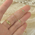 Gold Thin Chain Light Green Round Crystal Bracelet view 4