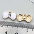 Enamel Zinc Alloy Lace Bowknot Bow Butterfly Charm Pendant for DIY Necklaces and Earrings