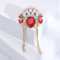 Red Peking Opera Headdress Enamel Brooch Three Styles view 3