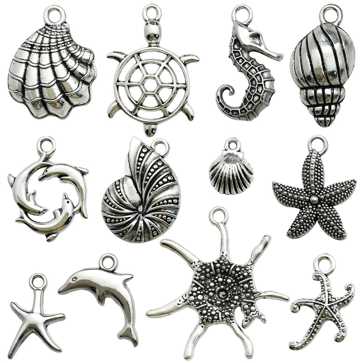 Antique Silver Zinc Alloy Shell Conch Ocean Charm Pendant for DIY Bracelet Necklace Earrings