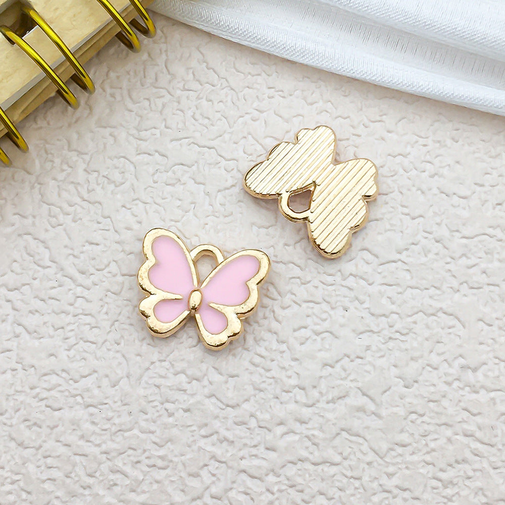 Enamel Zinc Alloy Four Leaf Clover Avocado Strawberry Star Charm Pendant for DIY Jewelry