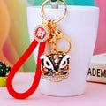 Jeweled Lion Dance Head Keychains with Fortune Loops and Loop Only Options view 4