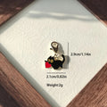 Black Enamel Cat Charm Keychains Gold Lobster Clasps 5 Styles view 8