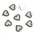 Enamel-Look And Crystal-Accented Black Gold Heart Alloy Charms in 12 Styles view 6