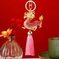 Chinese Dragon Tassel Keychains in Forty Eight Color and Construction Options view 10