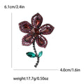 Crystal Flower Stem Brooch Decorative Lapel Pin For Jackets And Scarves view 7