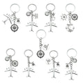 Silver Tone Travel Keychains With Airplane, Compass And Globe Charms view 5