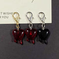 Dripping Heart Lobster-Clasp Charms in Red and Black Finishes view 5