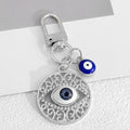 Blue Evil Eye Filigree Round Pendant Keychain with Tassel view 11
