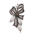 Gold Tone Silver Tone Ribbon Bow Crystal Two Designs Metal Brooch Pin view 1