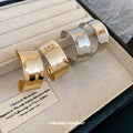 Wide Polished C Hoop Earrings in Gold and Silver Tone Finishes view 4