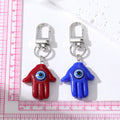 Silver Tone Resin Hamsa Evil Eye Clip Keychains in Nine Colors view 5