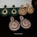 Crystal Teardrop Statement Earrings in Three Colors view 3