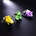 Miniature Dinosaur and Rhinoceros Resin Clip Keychains view 2