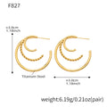 Triple Layer C Hoop Earrings Smooth And Twisted Bars view 6