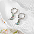 Silver Huggie Hoops Geometric Dried Flower Charms 10 Styles view 4