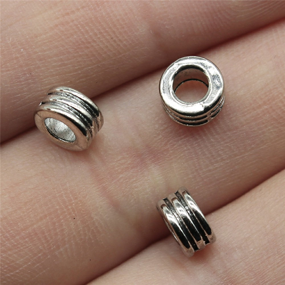 6x6x3mm 0.5g Multicolor Zinc Alloy Round Large Hole Spacer Beads for Bracelet Necklace Jewelry Making