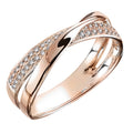 Interlocking Crisscross Pave Ring In Three Metal Finishes view 6