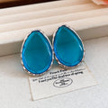 Teardrop Resin Stud Earrings in Polished Statement Design view 8