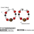 Tiger Eye and Color Stone Hoop Earrings in Four Variants view 9