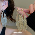 Gold And Silver Tone Multi Chain Tassel Drop Earrings view 1
