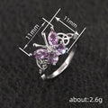 Purple Butterfly Stone Celtic Knot Ring In Silver Tone view 4
