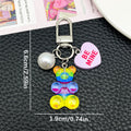 Transparent Resin Bear Pearl and Heart Metal Clasp Keychain Pair view 4