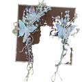 Iridescent Butterfly Hair Clips With Long Crystal And Bead Fringe view 5