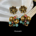 Vintage Style Crystal Floral Stud Earrings in Two Designs view 2
