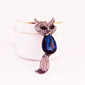 Blue Faceted Fox Keychain With Pink Rhinestones And Lobster Clasp view 3