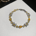 Silver Flower Crystal Tennis Bracelets Blue Yellow Pink Purple view 7
