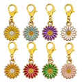 Enamel Daisy Flower Charm Gold Lobster Clasp Eight Colors view 5
