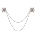 Gold Tone Snowflake Tassel Crystal Four Designs Metal Brooch Pin view 6