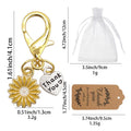 Yellow Daisy Thank You Heart Keychain Gold Lobster Clasp view 2