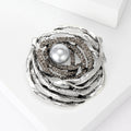 Pearl Nest Wreath Brooch in Gold and Silver Tones Lapel Pin view 5