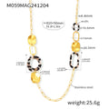 Leopard Acrylic Circle Long Sweater Necklaces Gold Steel view 12